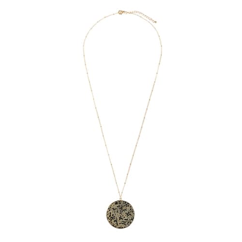 Set of 6 Brown Circular Stone Pendant Necklaces - Ideal Jewelry Accessory
