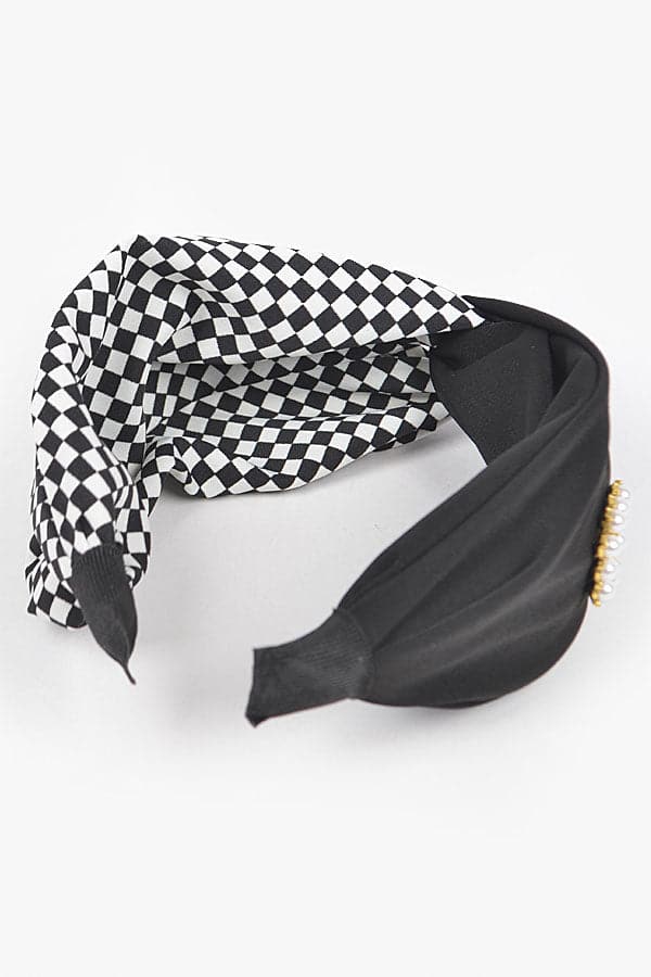 Black 8112 - Set of 6 Mixed Metal Headbands with Pearl