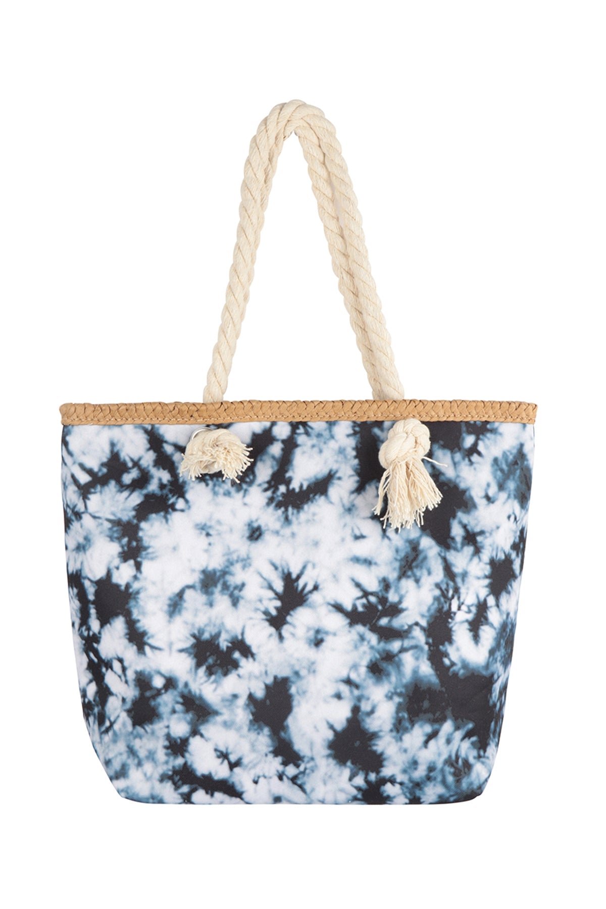 Pack of 6 Black Kids Summer Tie - Dye Tote Bags with Rope Handles