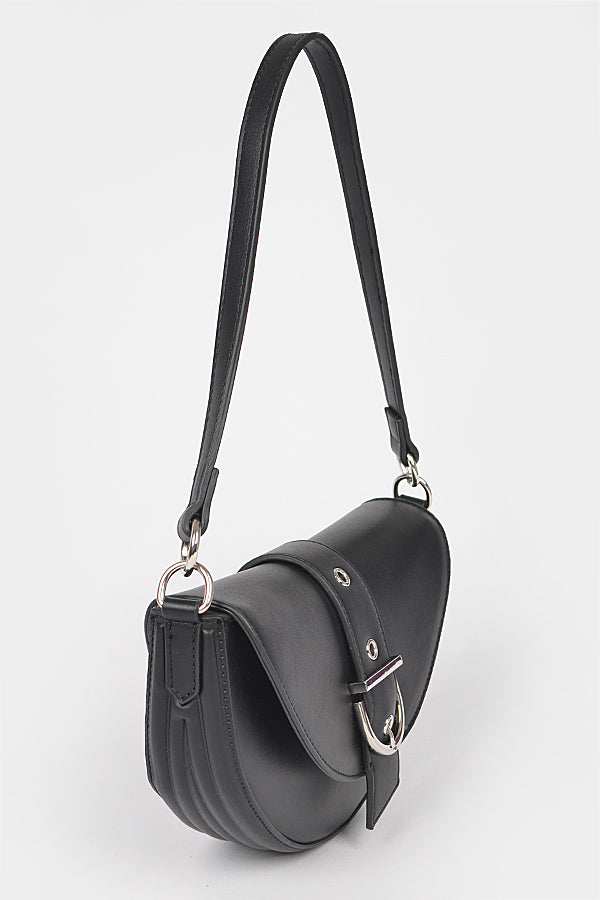 Set of 3 Stylish Black 9406 Faux Leather Shoulder Bags