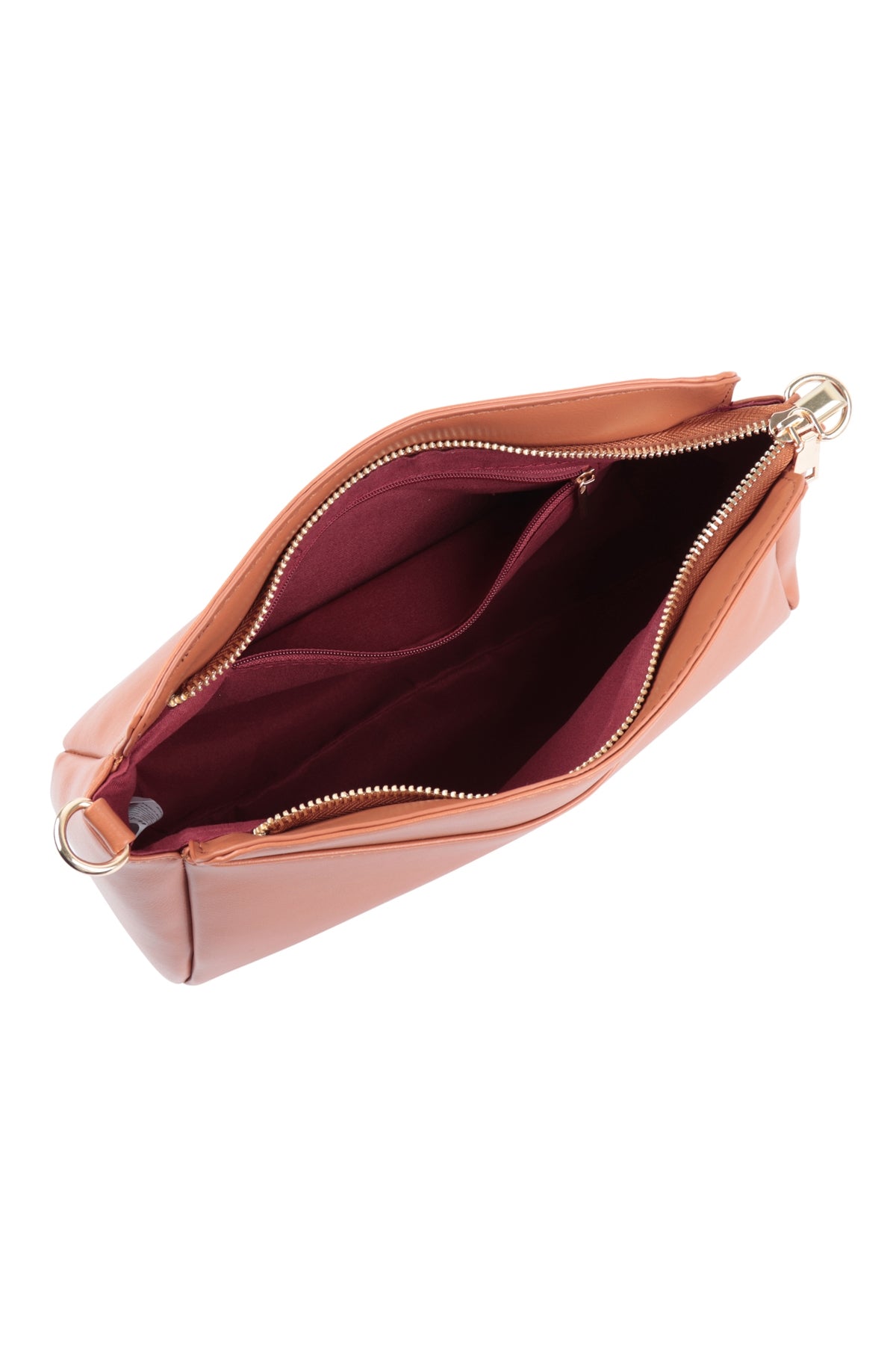 Set of 6 Tan Convertible Leather Crossbody/Pouch Bags