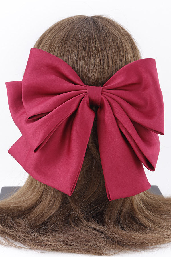 Pack of 6 Black Triple Ribbon Hair Clips - Style 0668