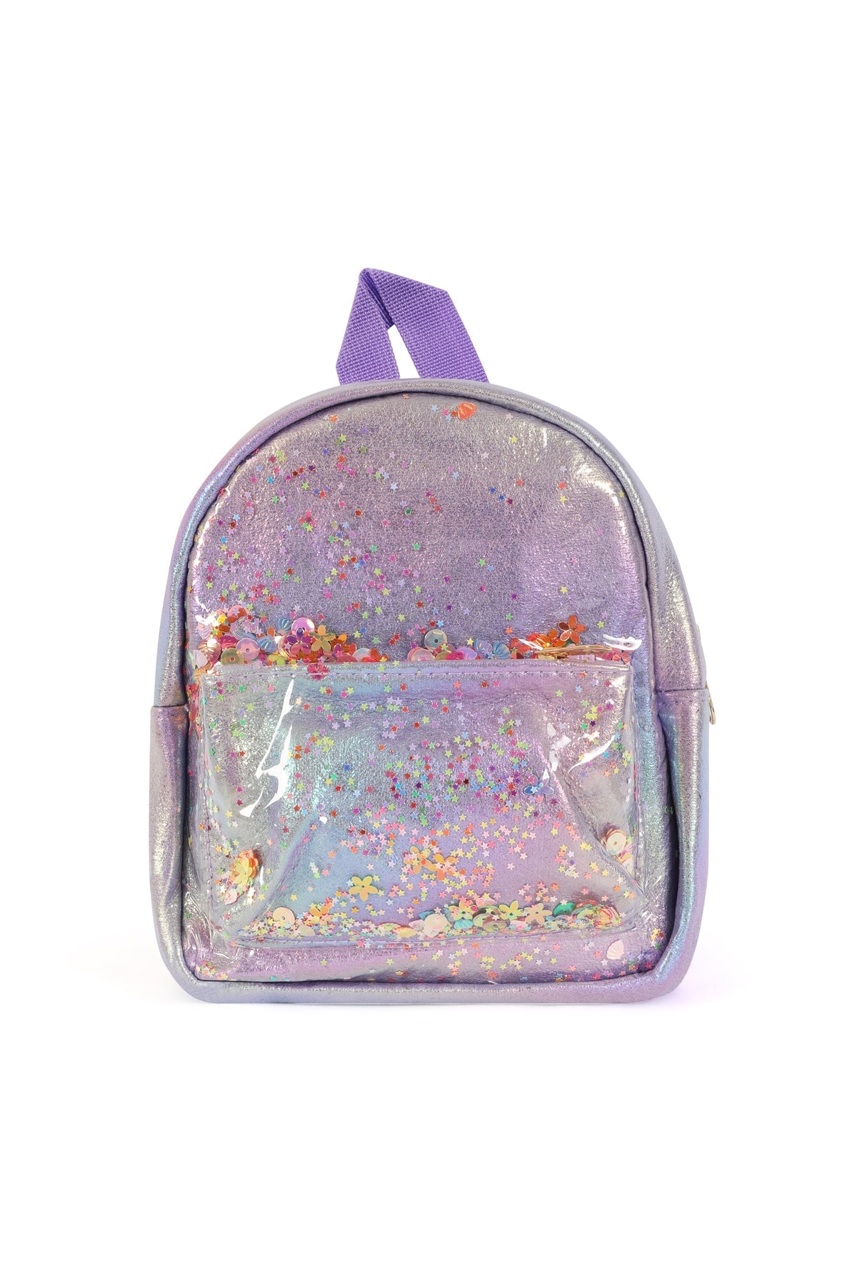 Purple Glitter Backpacks for Kids - Set of Six