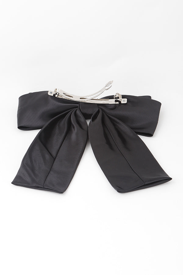 Beige Double Ribbon Hair Clip - Set of 6