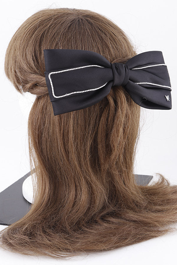 Set of 6 Bejeweled Butterfly Hair Clips in Classic Black (7768 Model)