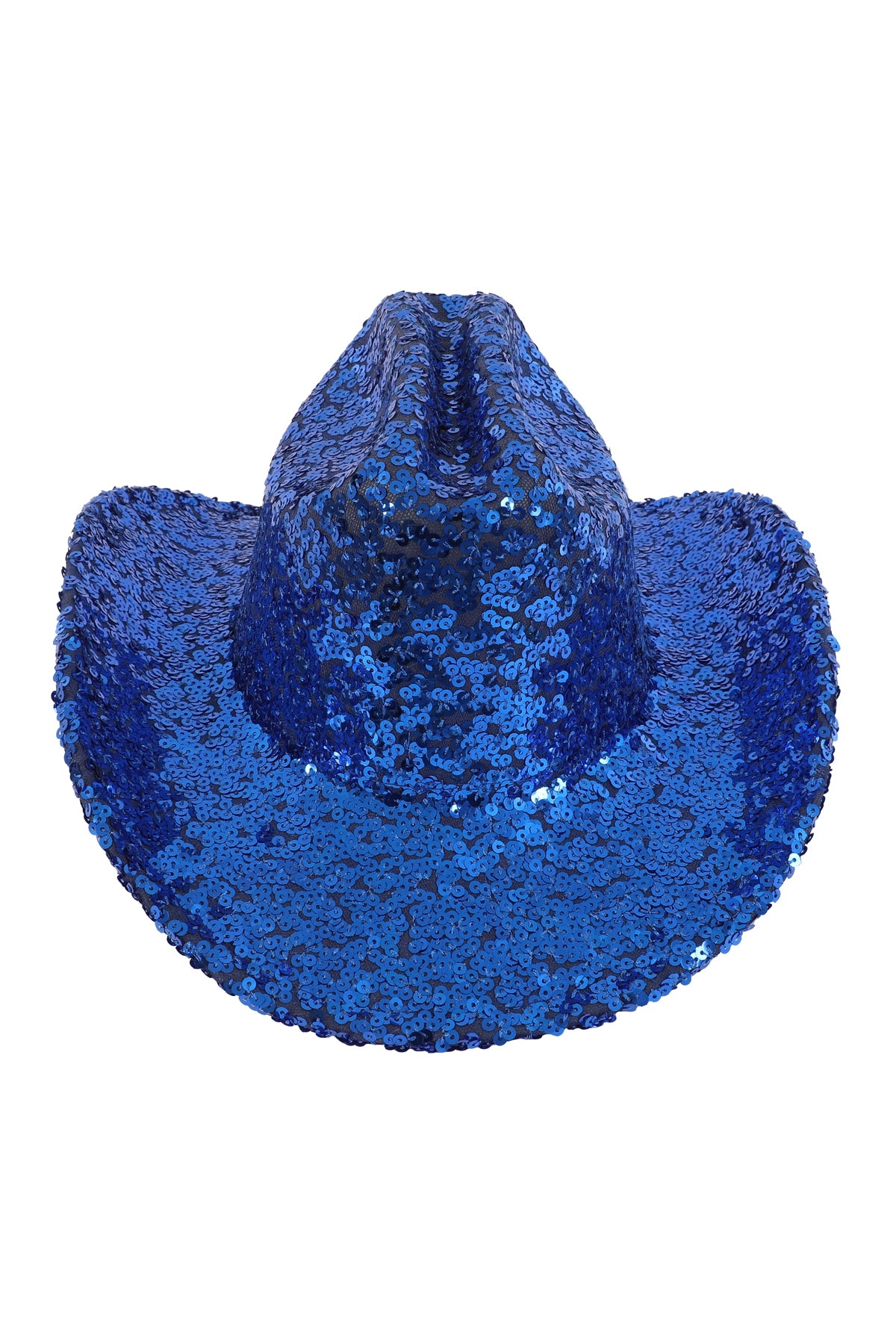 Pack of 6 Sapphire Glitter Solid - Color Fedora Cowboy Hats