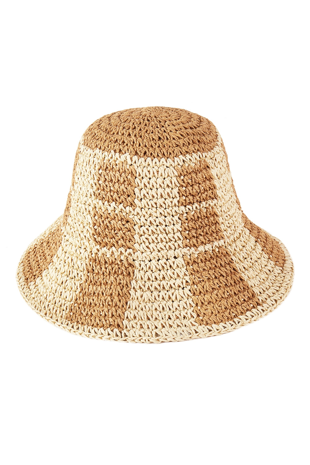 6-Pack Taupe Color-Blocked Two-Tone Paper Bucket Hats