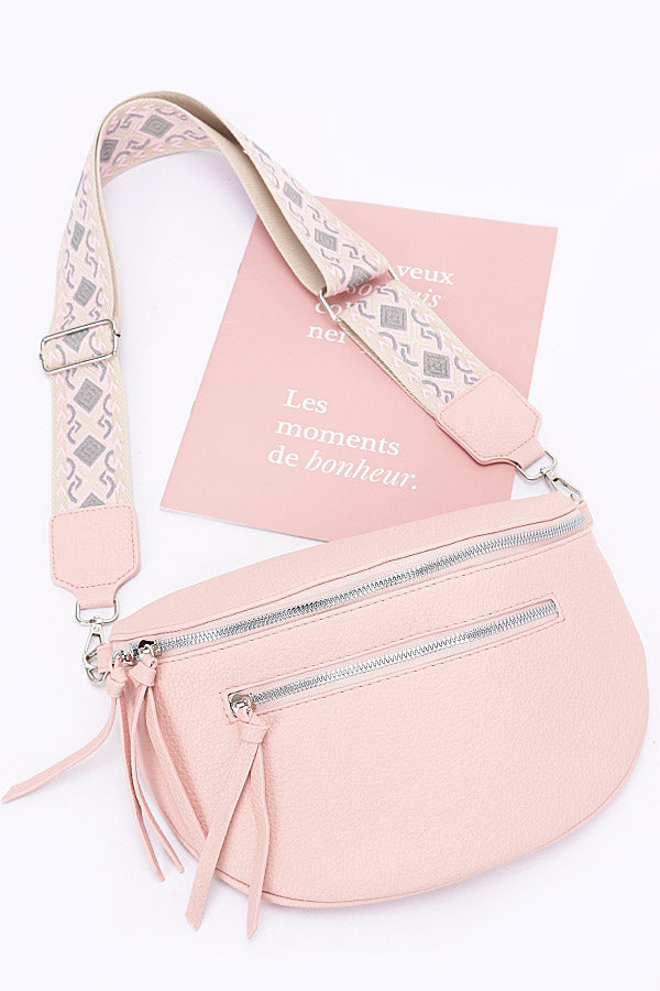 Pack of 3 Stylish Pink 3588 Faux Leather Crossbody Bags