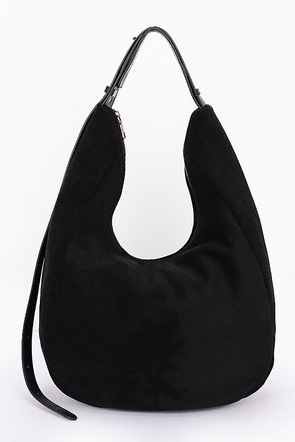 Set of Three 3911 Black Faux Suede Bindle Bags with Pouches
