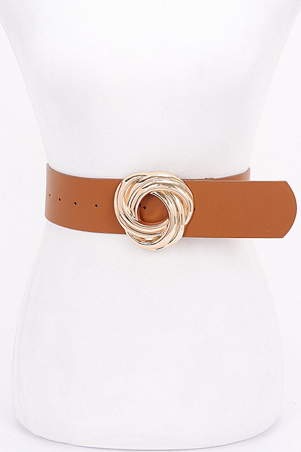 Set of 6 Camel 9388 Metal Buckle PU Belts
