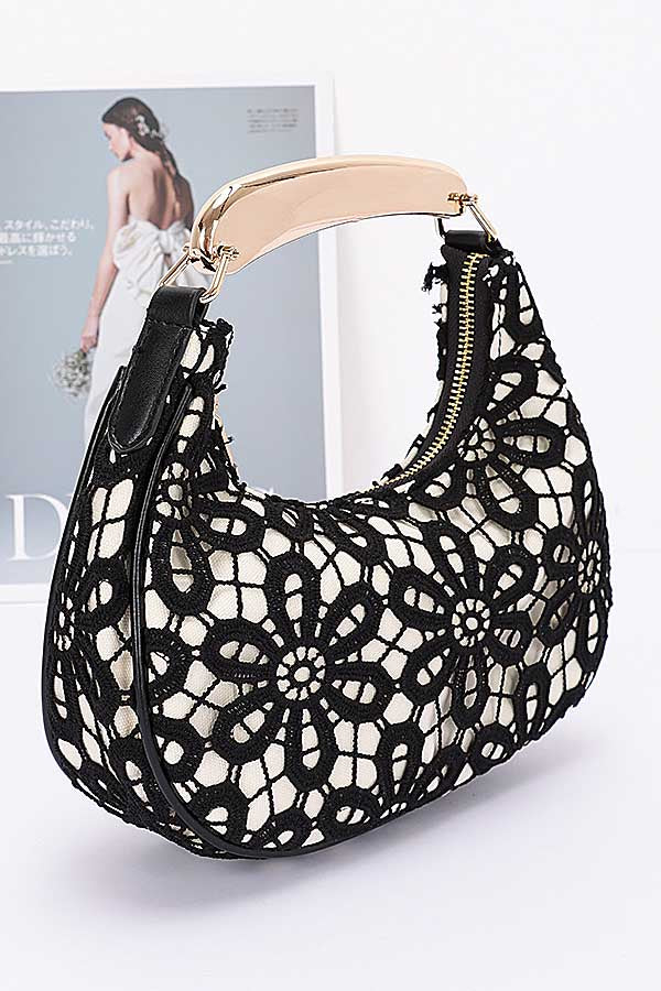 Set of 3 Crochet Crossbody Bags in Beige Color - Style 3146