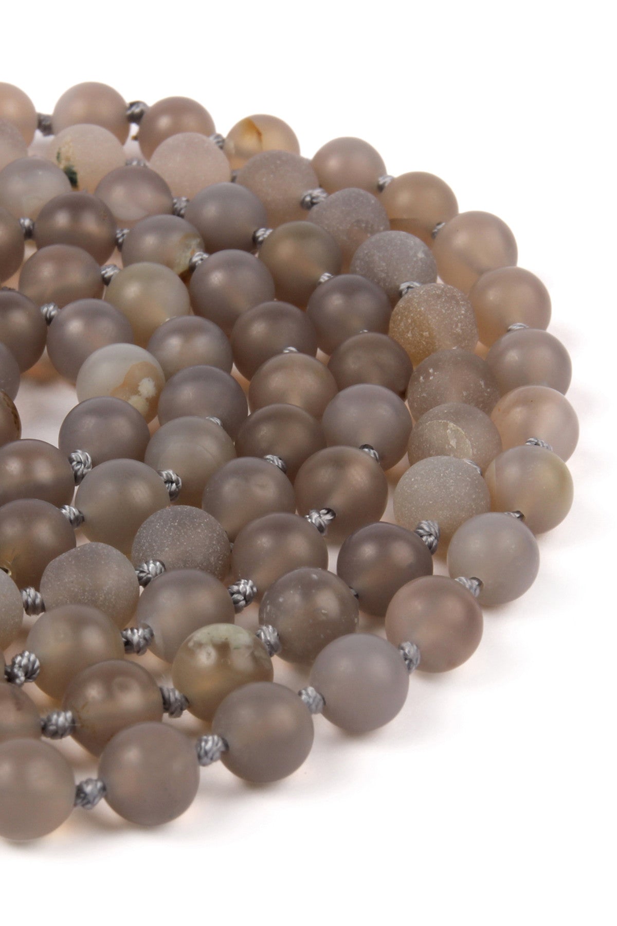 Set of 6 Hand - Crafted Long Necklaces Made from Black Diamond Natural Stone