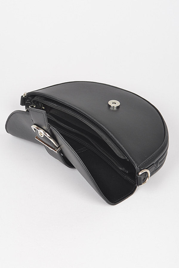 Set of 3 Stylish Black 9406 Faux Leather Shoulder Bags