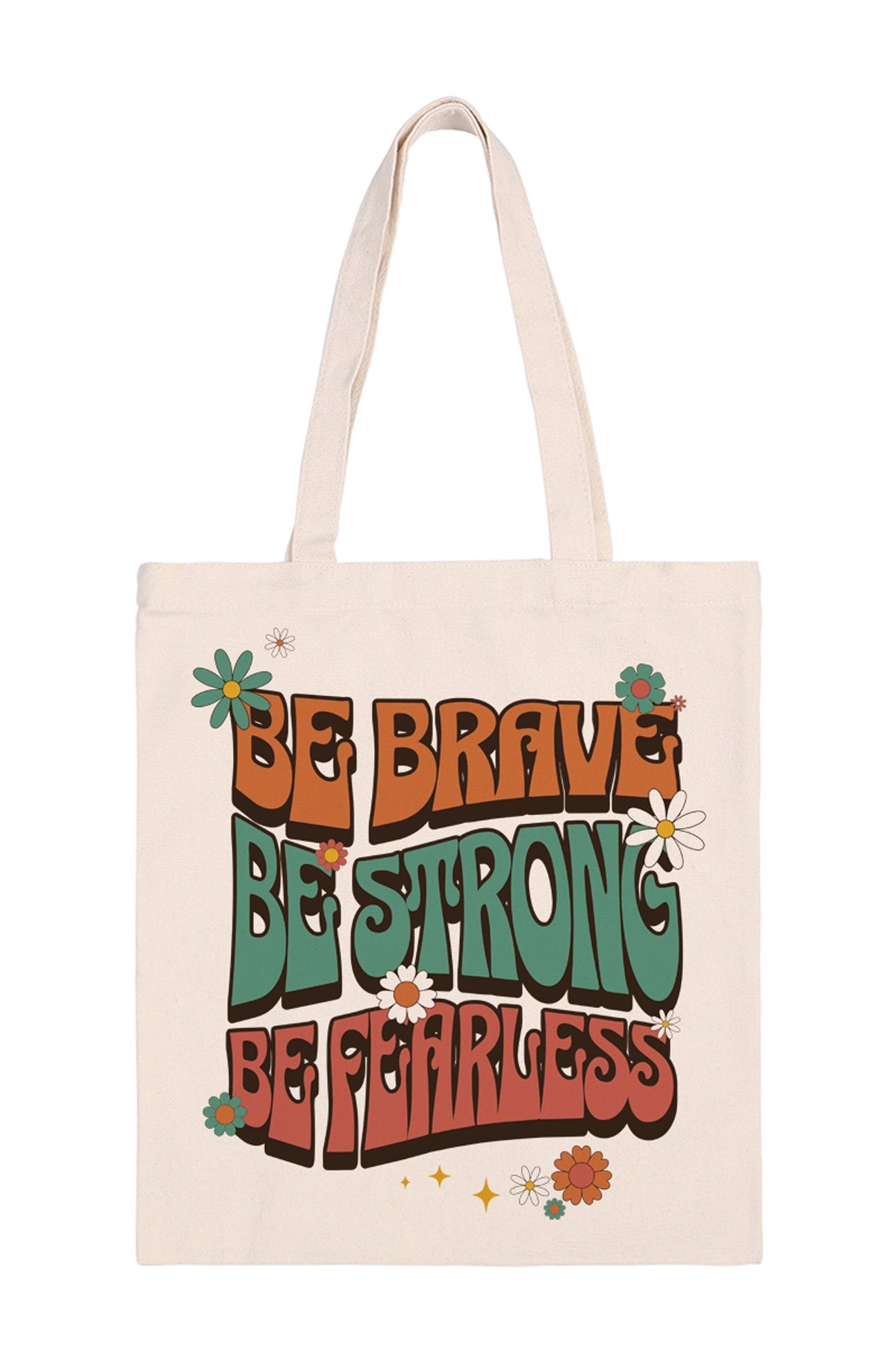 Pack of 6 Minimalist Be Brave Printed Fashion Tote Bags