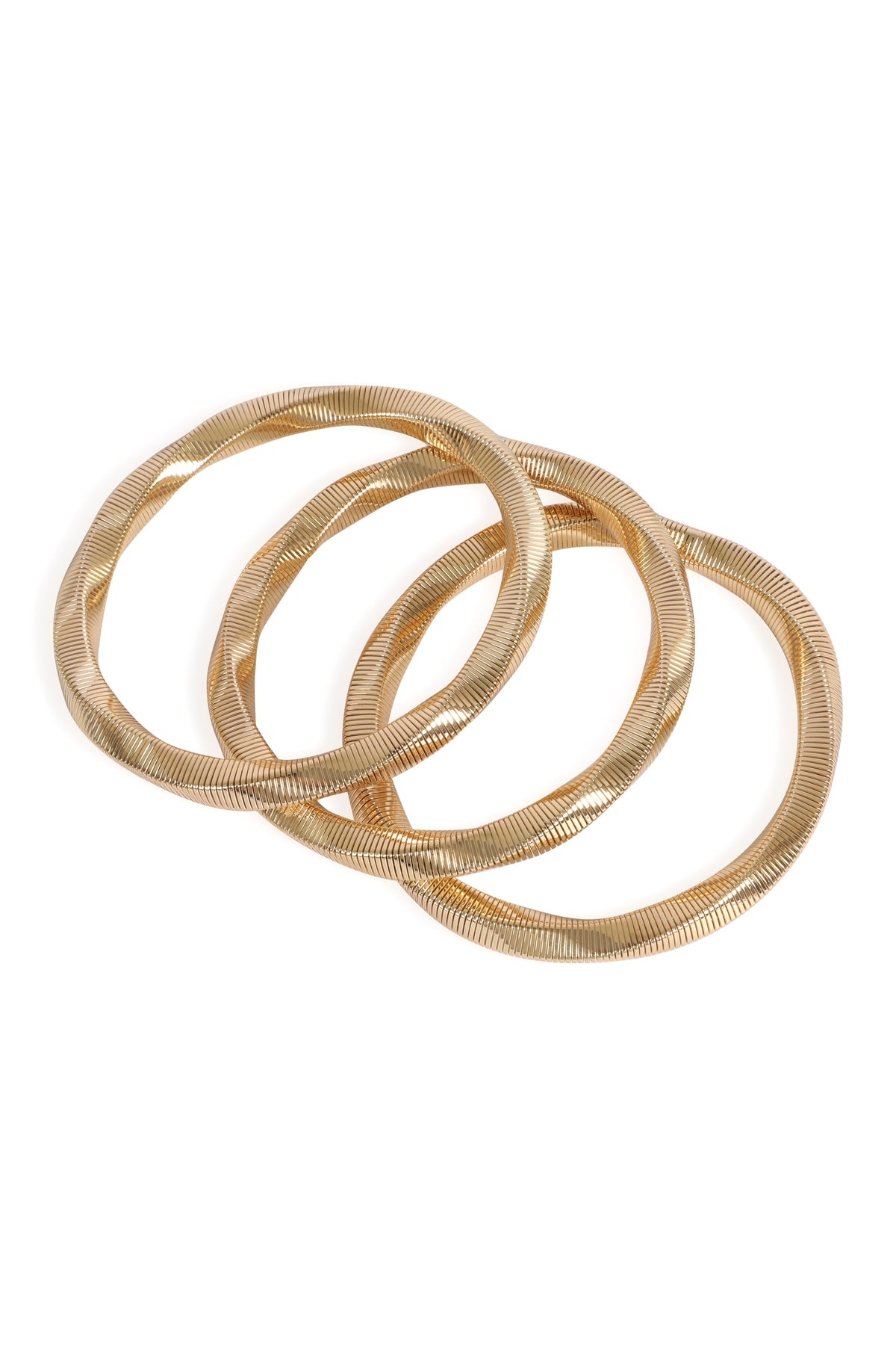 6-Pack of Gold 3-Piece Omega Chain Bracelets
