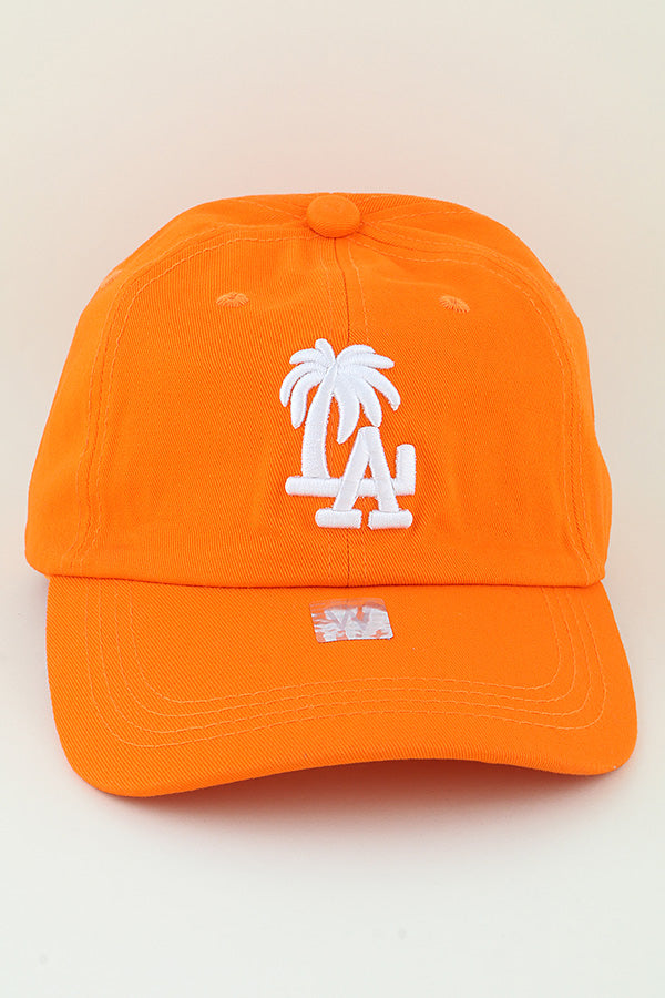 Classic Mustard Los Angeles Palm Tree Caps - Set of 6