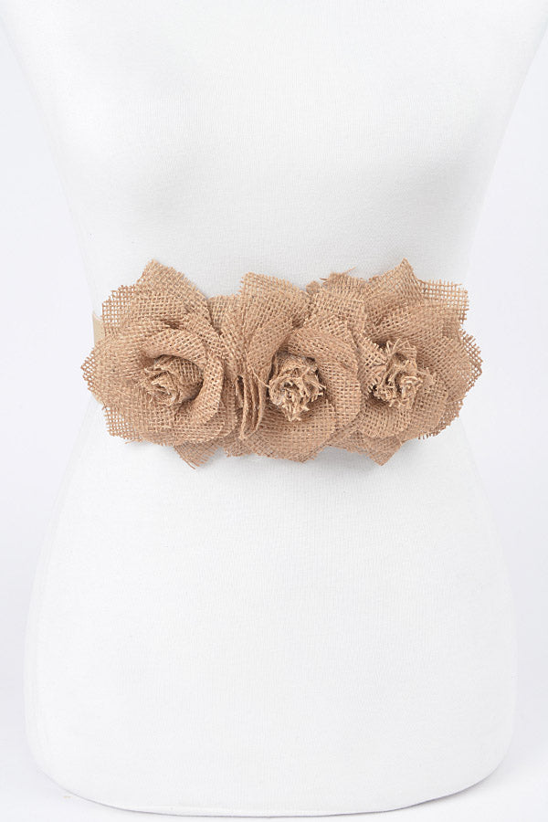 Beige 3378 - Pack of 6 Flower Metal Double - Layered Plus Size Chain Belts