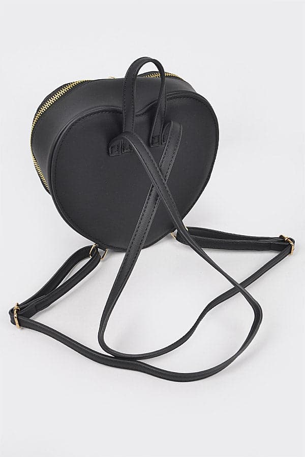Set of 3 Heart - Shaped Black Backpacks 9601