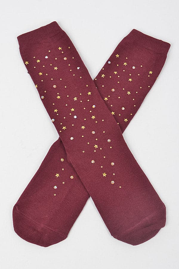 Pack of 6 Stylish Burgundy 4258 Fashion Socks