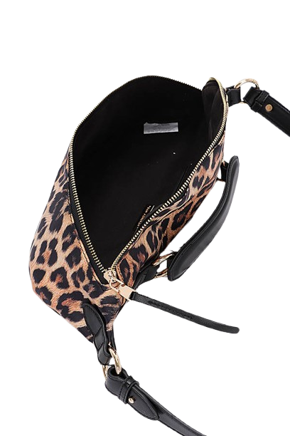Set of 3 Faux Leather Leopard Print Crossbody Bags - 8288 Model