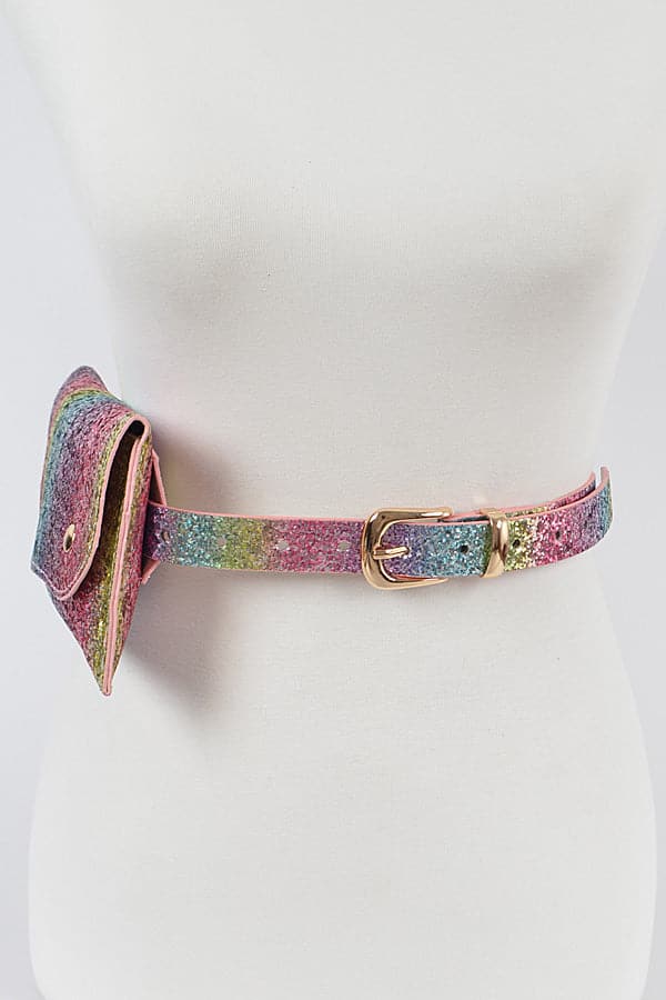 3-Piece Set of Colorful 9017 Glitter Fanny Packs