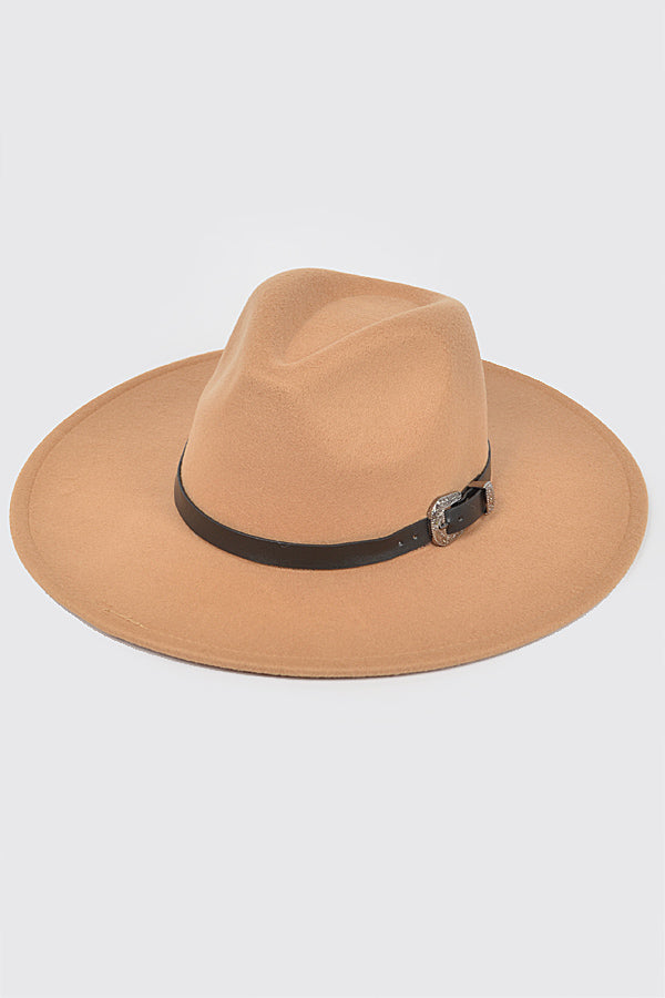 Set of 6 Camel 9651 Leather - Fedora with Buckle Detail