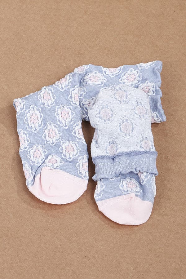 Set of 6 Taupe 102 Multi - Floral Socks