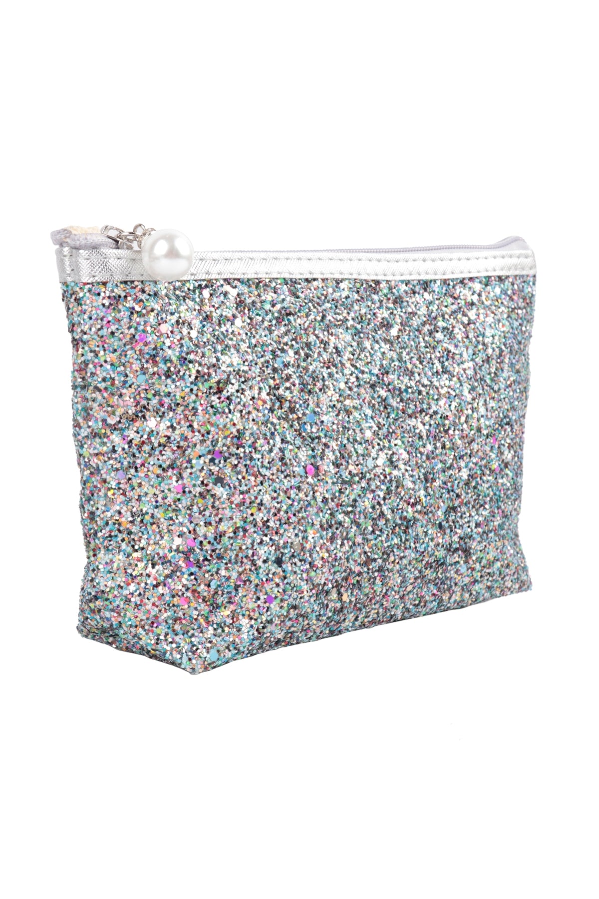 Multicolor Glitter Cosmetic Pouch Set - 6 Pieces Pack