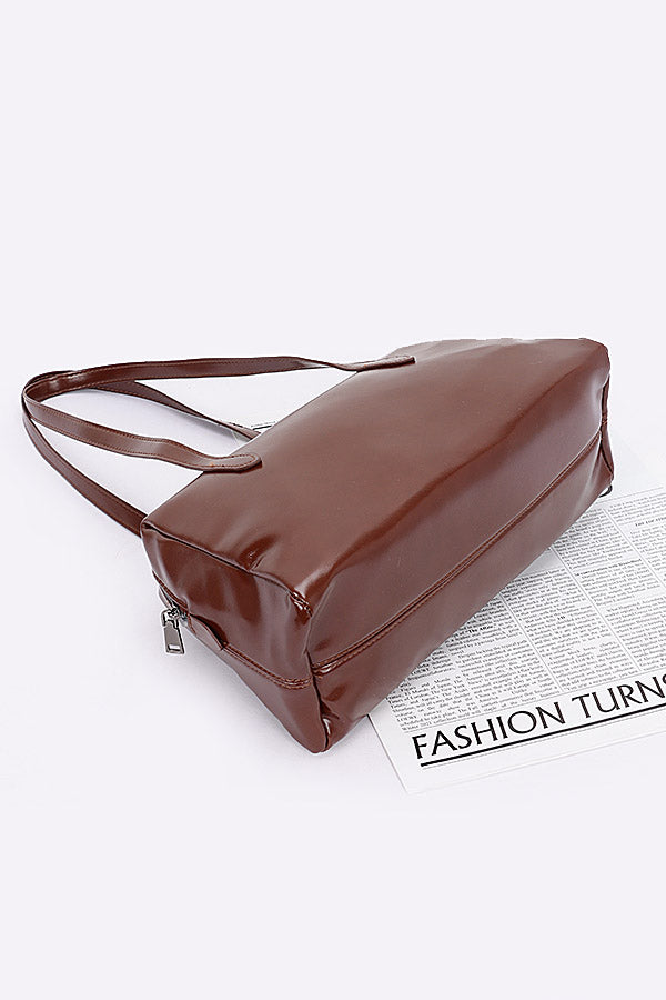 Set of 3 Faux Leather Sport Bags in Beige Color - Model 9546