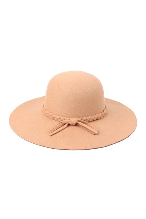 Summer Pack of 6 Brown Bowler Hats with Fashion Brim and Braided Tie