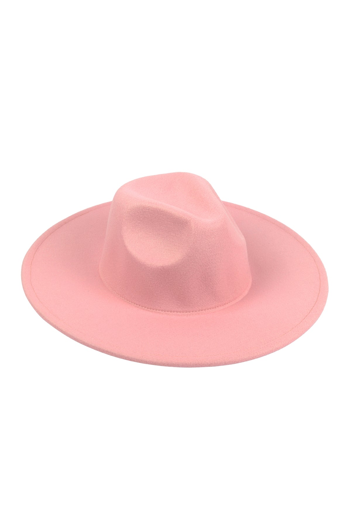 Fashionable Pink Felt Fedora Brim Hat - Set of Six