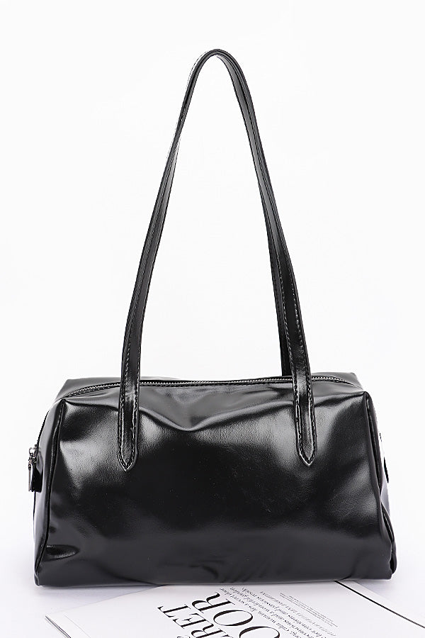 Set of 3 Faux Leather Sport Bags in Classic Black - Style 9546