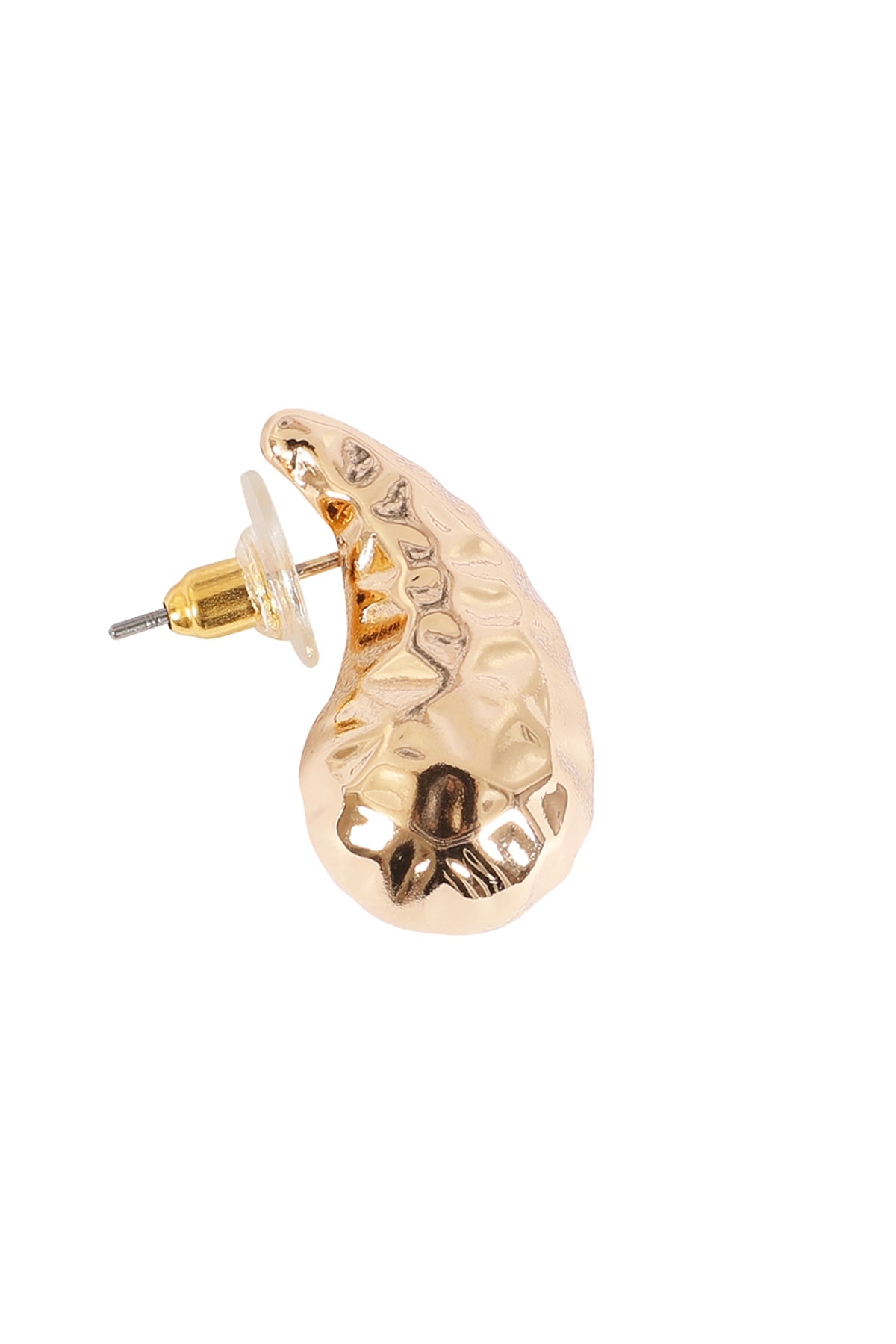 6-Pack Gold Hammered Teardrop CCB Earrings with Unique Texture