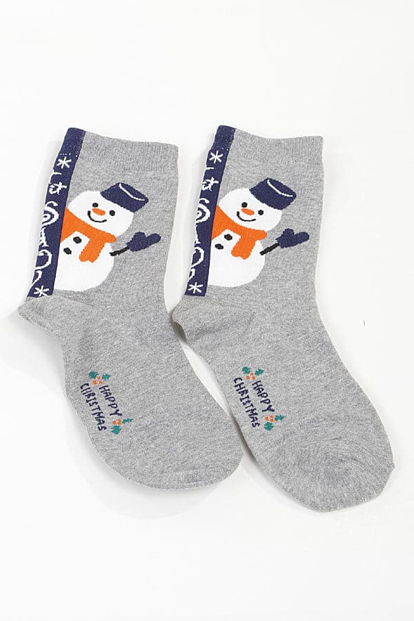Pack of 6 Gray 1419 Snowman Socks