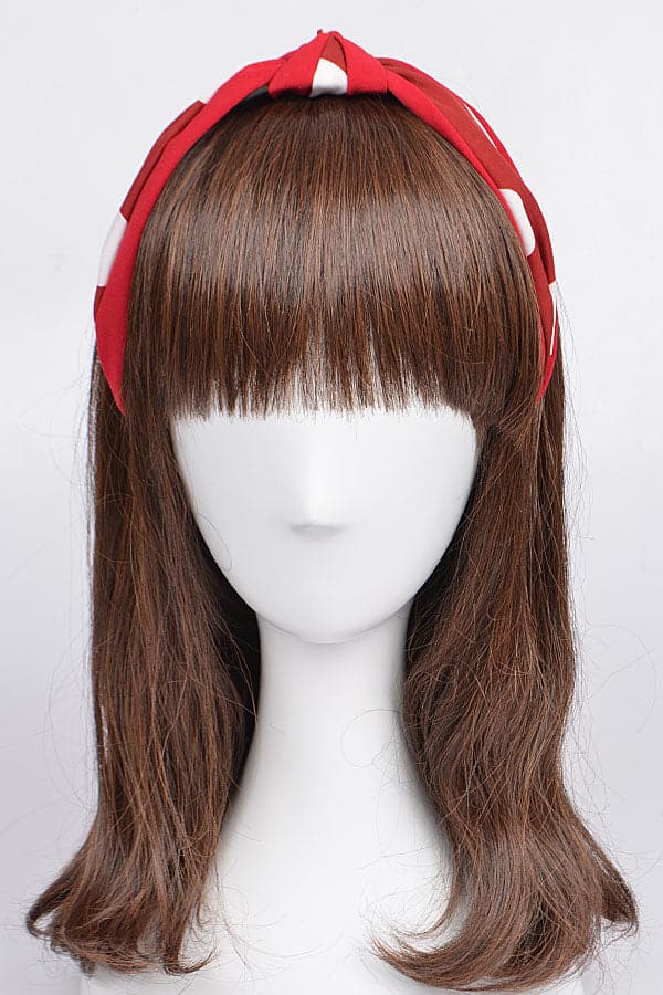 Pack of 6 Red 3538 Knotted Dot Fabric Headbands