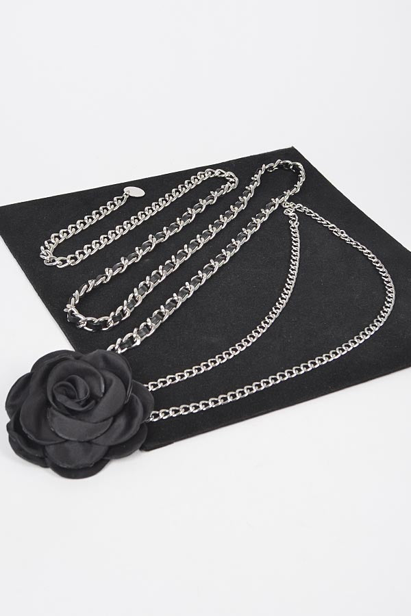Black Gold 5868 - Set of 6 Flower Metal Double - Layered Plus Size Chain Belts