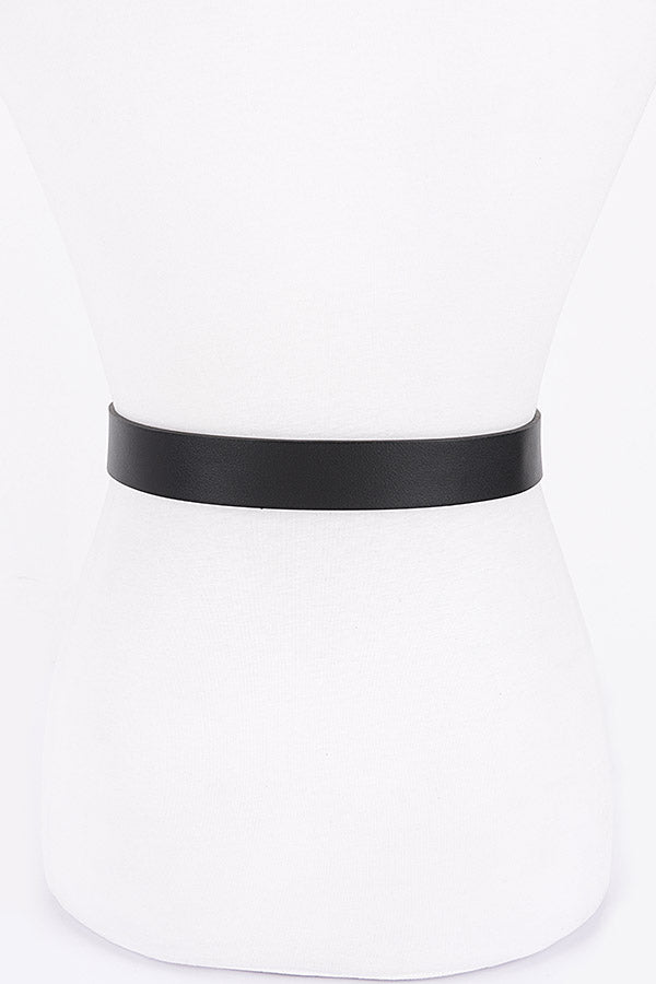Pack of 6 Metal Ribbon Buckle Belts in Red Color (9778)