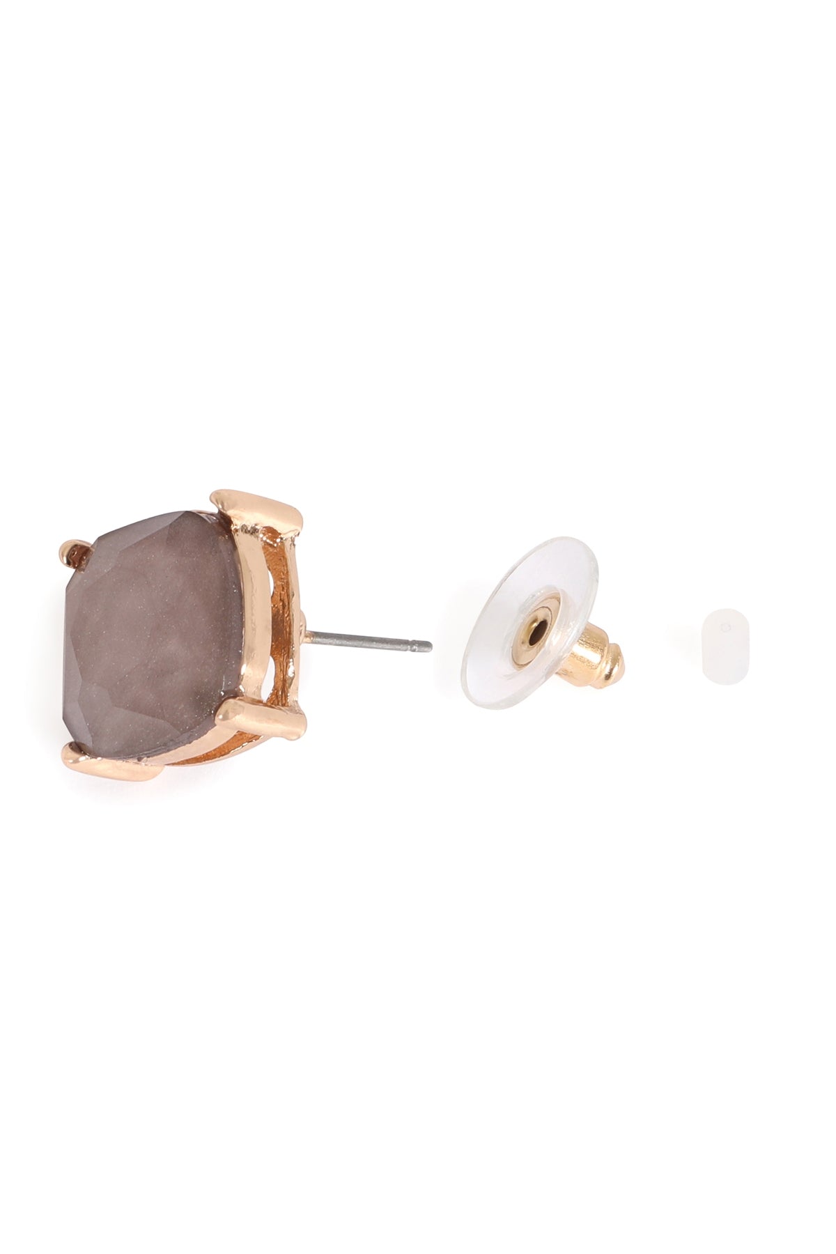 Stylish Gray Fine Glitter Epoxy Stud Earrings - Set of 6