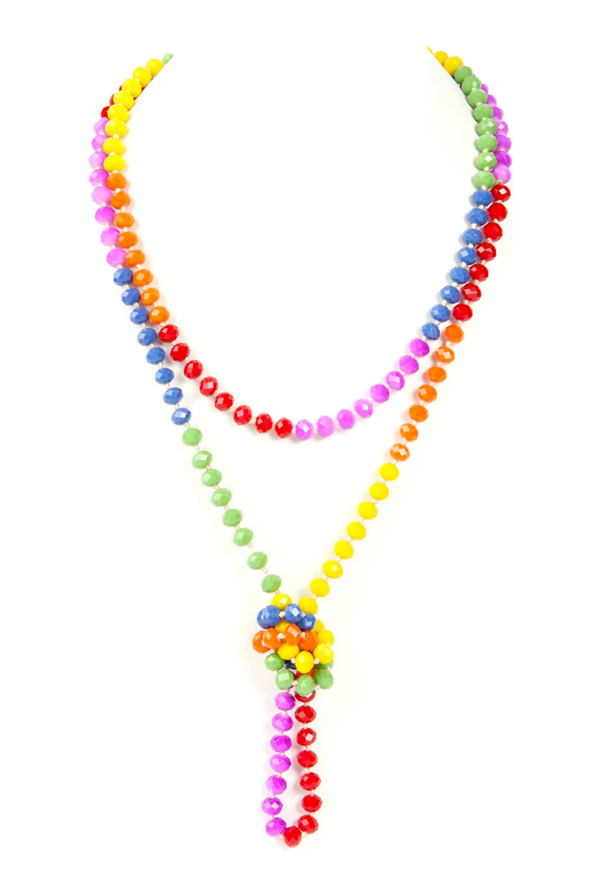 Pack of 6 Handmade Rainbow Rondelle Glass Beads Necklace for Jewelry Lovers