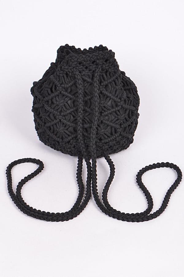 Set of 3 Black Braided Net Backpacks - Model 7396