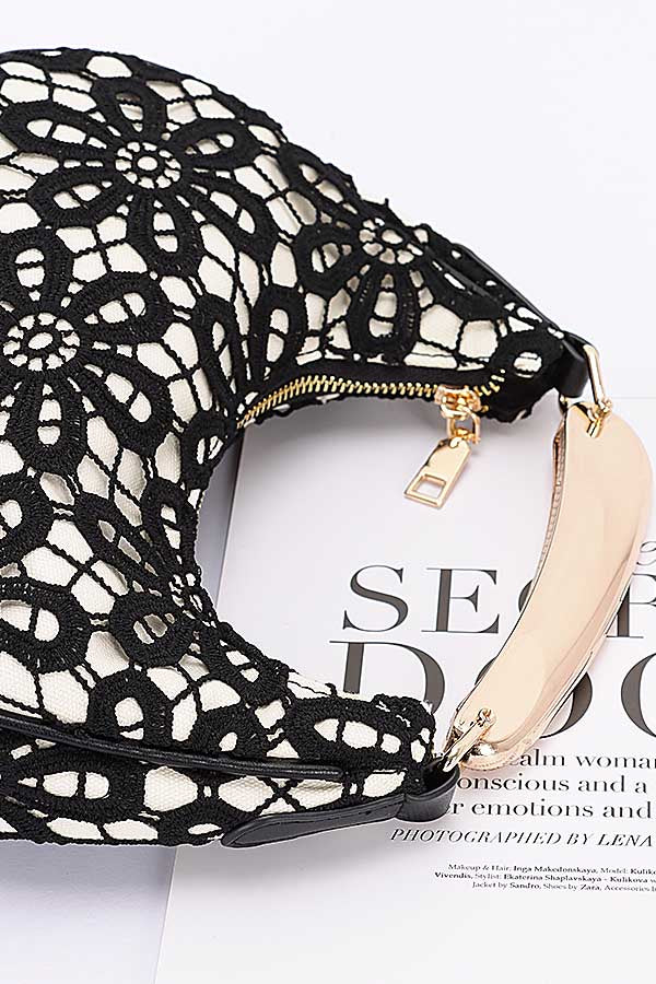 Set of 3 Crochet Crossbody Bags in Beige Color - Style 3146