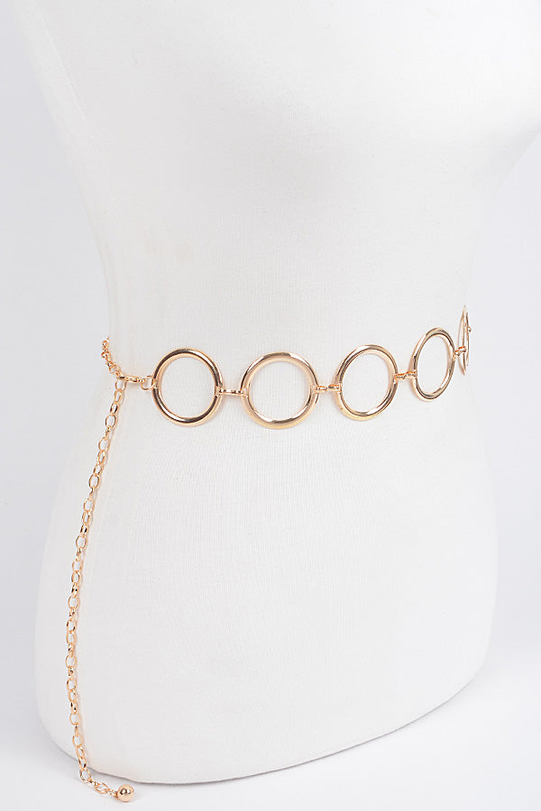Set of 6 Pieces of 1648 Gold Multi Round Chain Belts