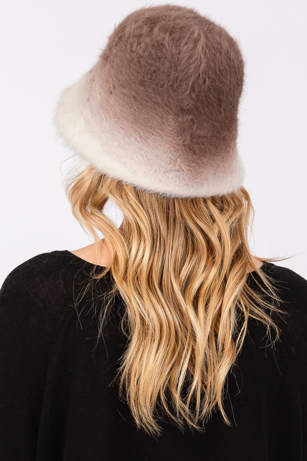 Brown Gradient Color Fuzzy Polyester Bucket Hat - Pack of Six Fashion Headwear