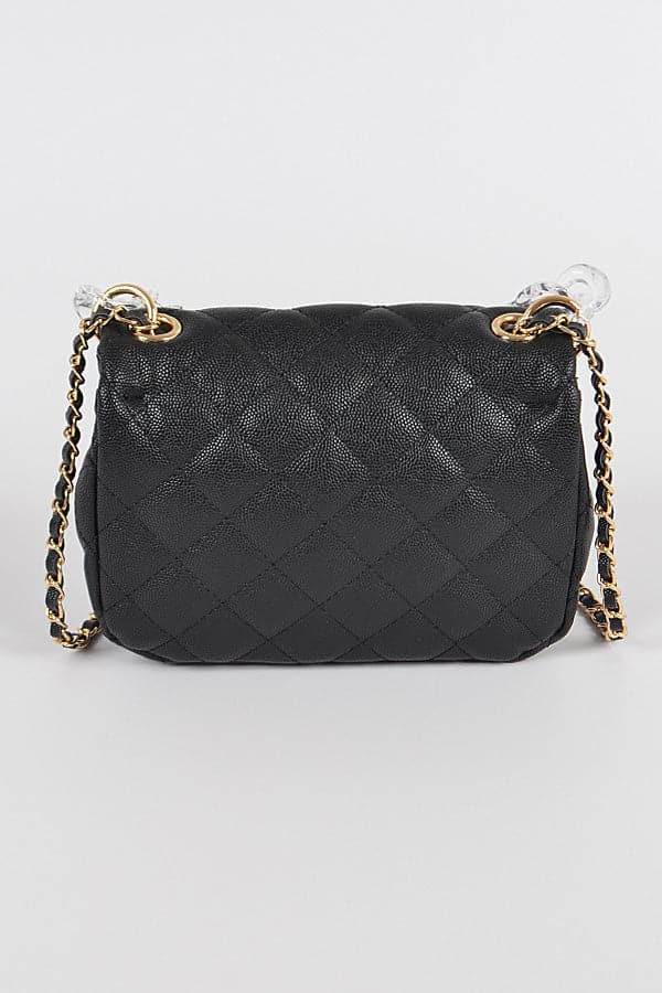 Pack of 3 Black and Gold Faux Leather Bags