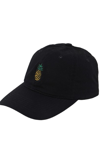Black Classic Pineapple Caps - Set of 6