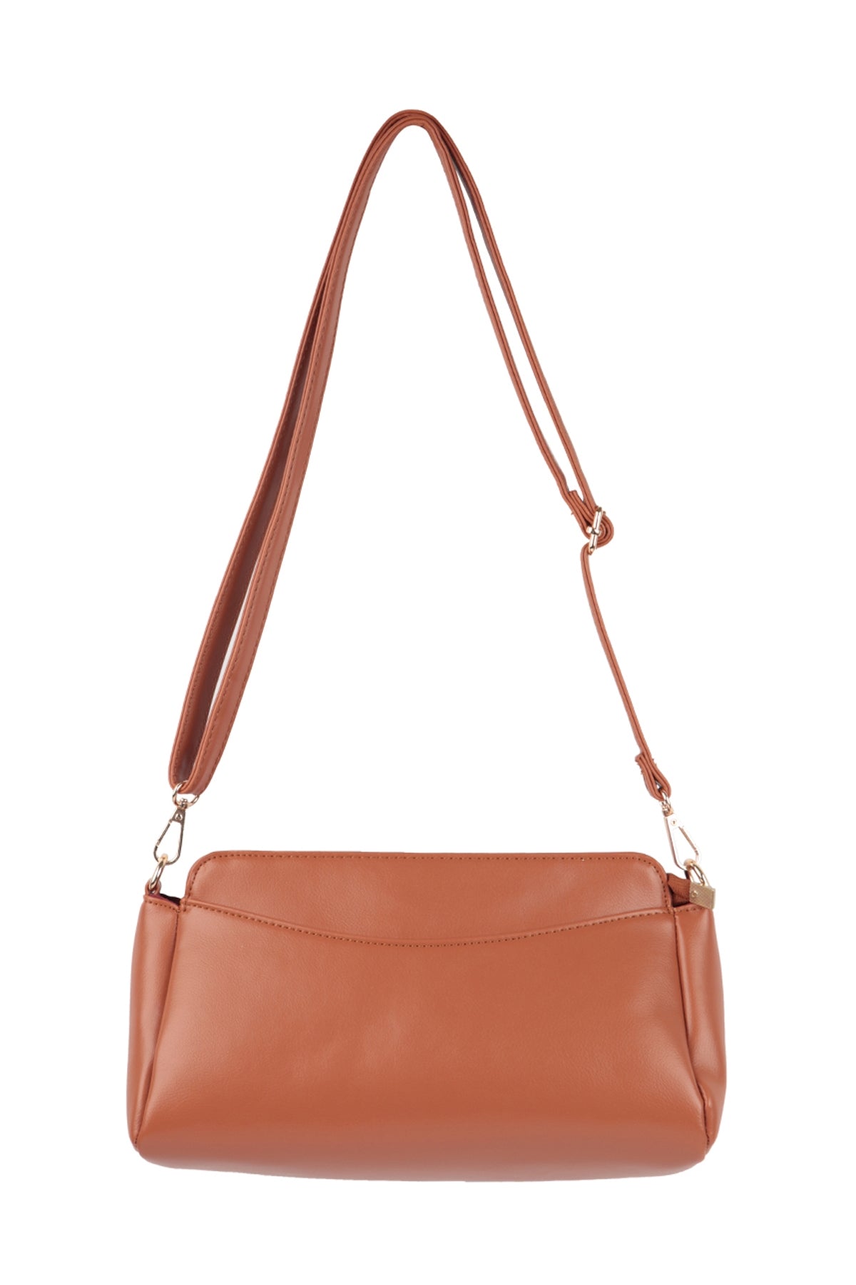 Set of 6 Tan Convertible Leather Crossbody/Pouch Bags