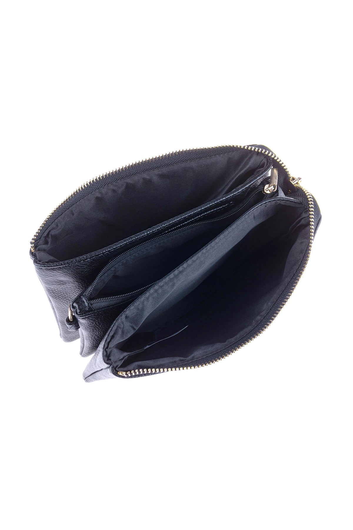 Set of 6 Black Faux Leather Crossbody Bags with Wristlets