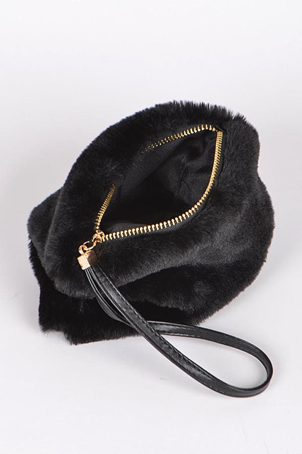 Set of 3 Faux Fur Fashion Wallets in Green (Style 3612)