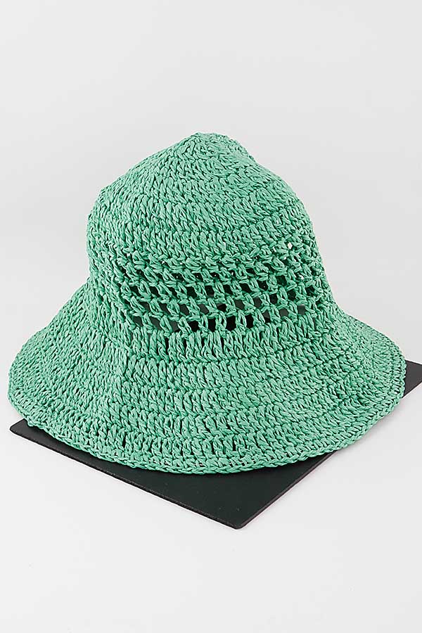 Pack of 6 Green Box Weave Bucket Hats - Product Code 560014