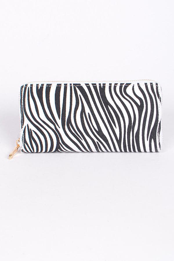 Set of 3 Stylish 2712 Black Zebra Print Wallets